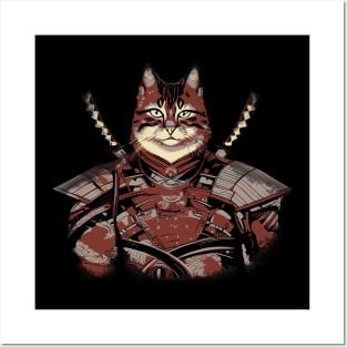 Cat Samurai Warrior Japanese Posters and Art